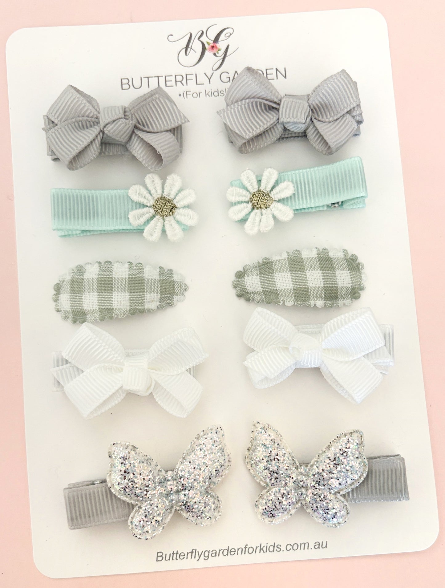 New! Mint Haze Twinset - Essentials Baby & Toddler Nonslip Hair clips Mega Pack
