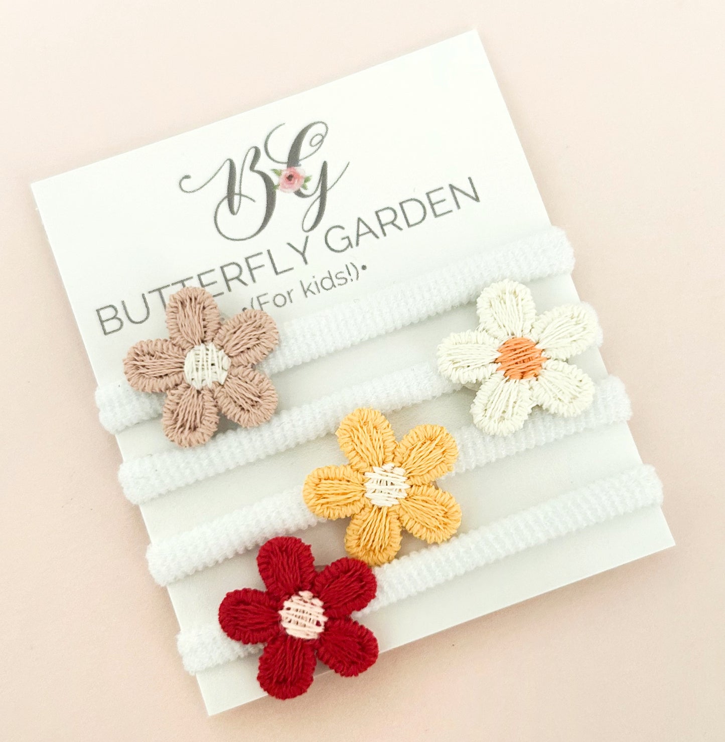 Petite hair tie set - 4 tiny blooms