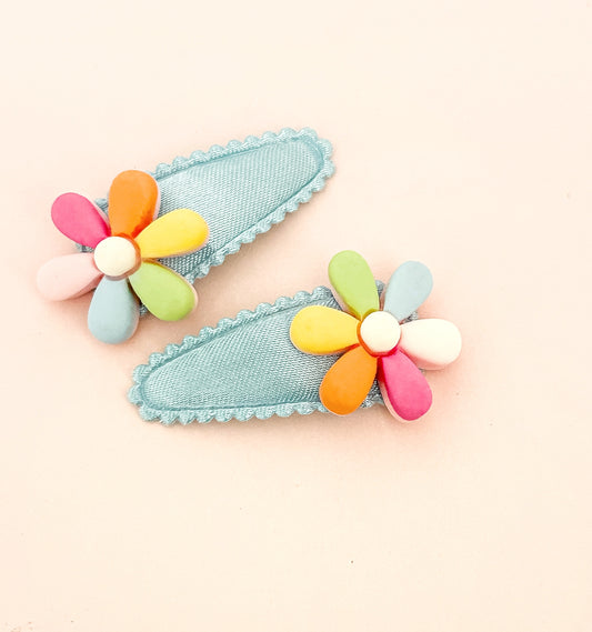 Rainbow Daisy baby nonslip clips- single or pair