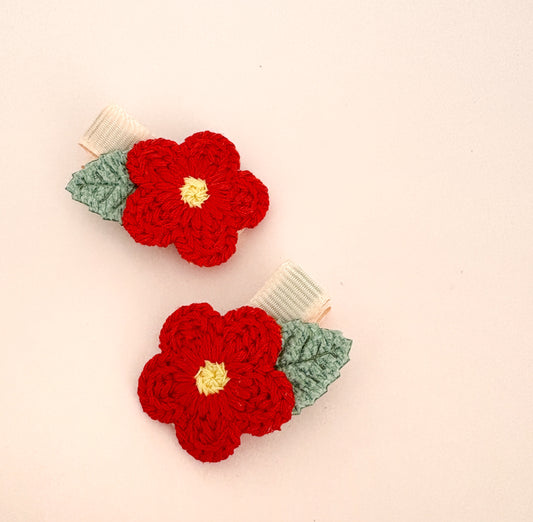 Joyful Bloom hair clips or petite hair tie pair