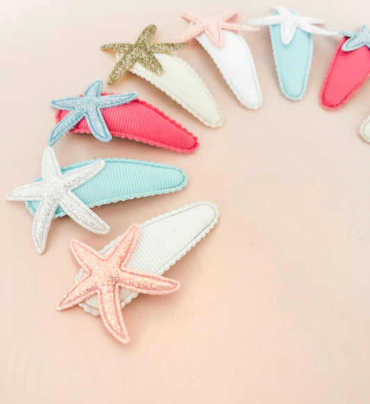 Starfish snap clips- 4 colours to choose from