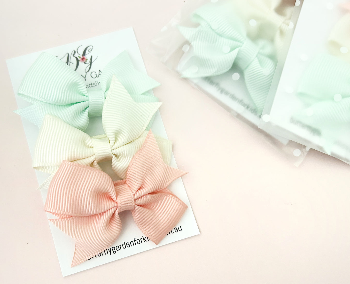 Vintage Pastels trio of Mini Grace Bows