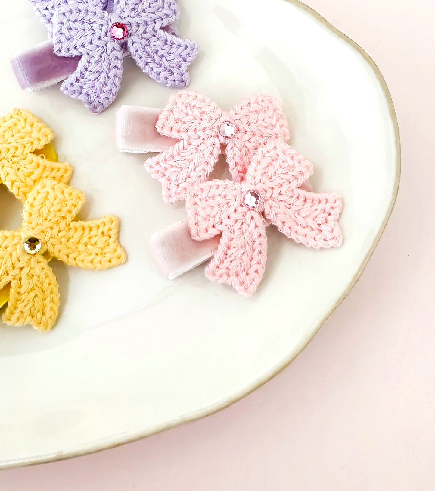 Evelyn Bows fringe clip pairs- 3 colours to choose from