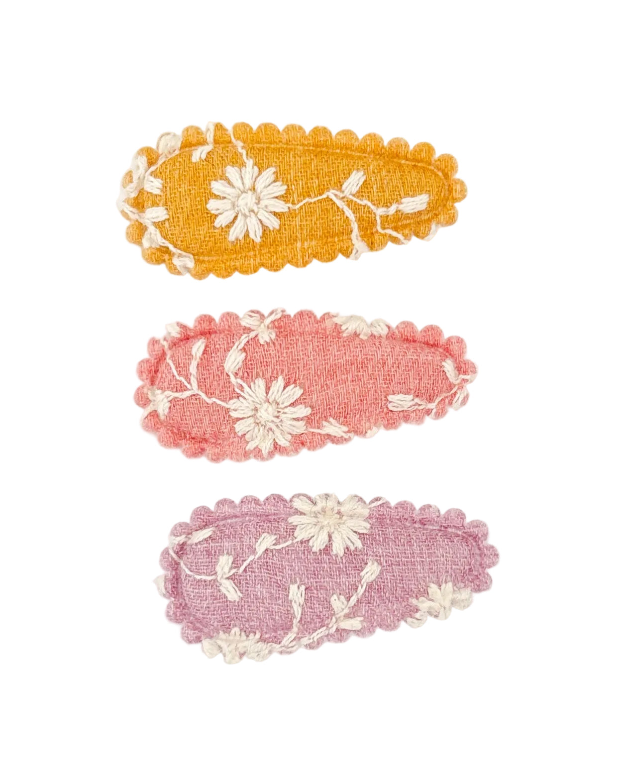 Florence Embroidery trio of baby nonslip clips