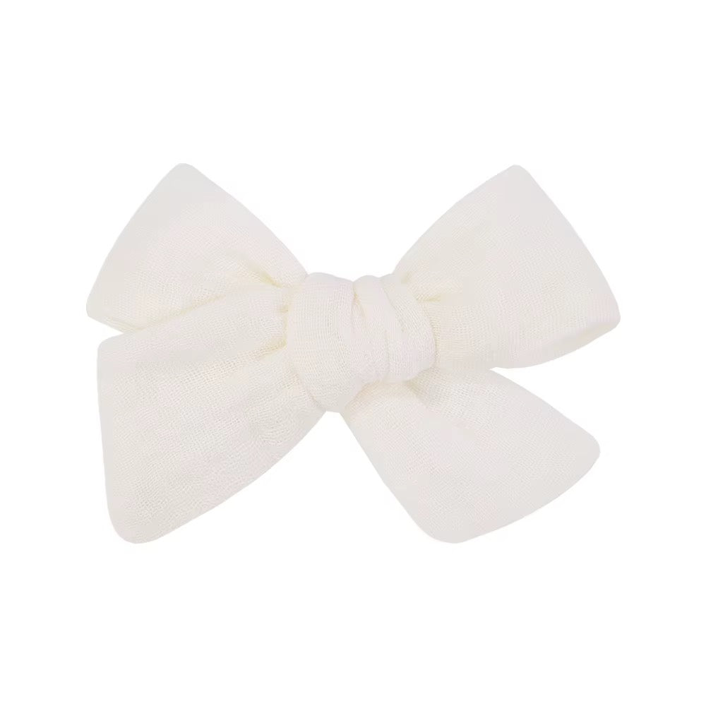 New! White classic bow hair clip