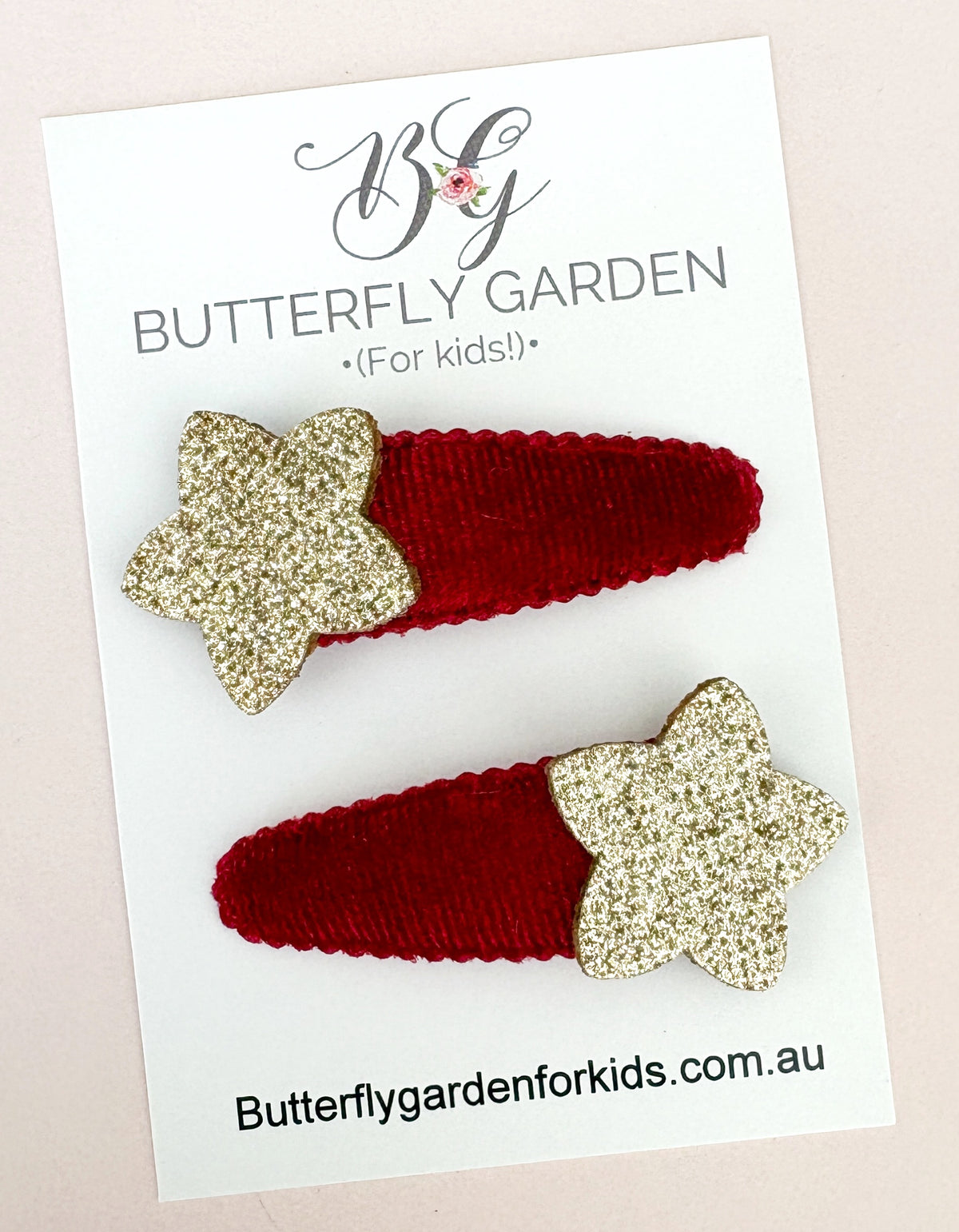 Velvet Stars snap clip duo's - 2 colours to choose from