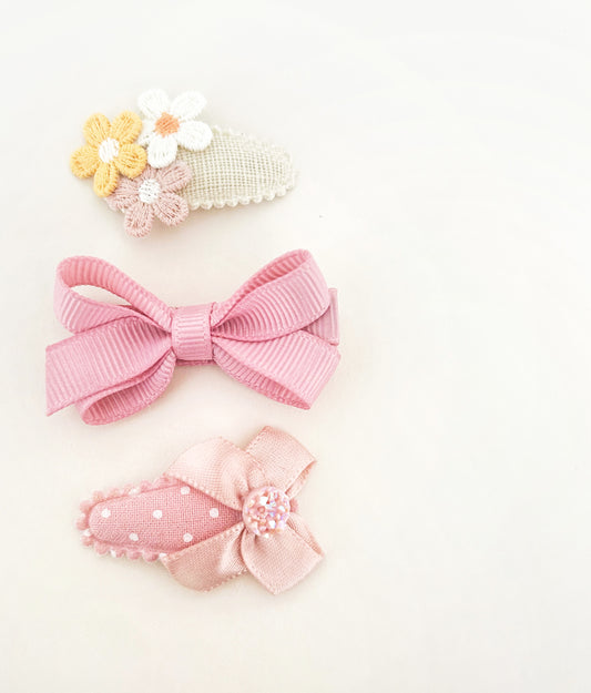 Pink Lemonade nonslip clip trio