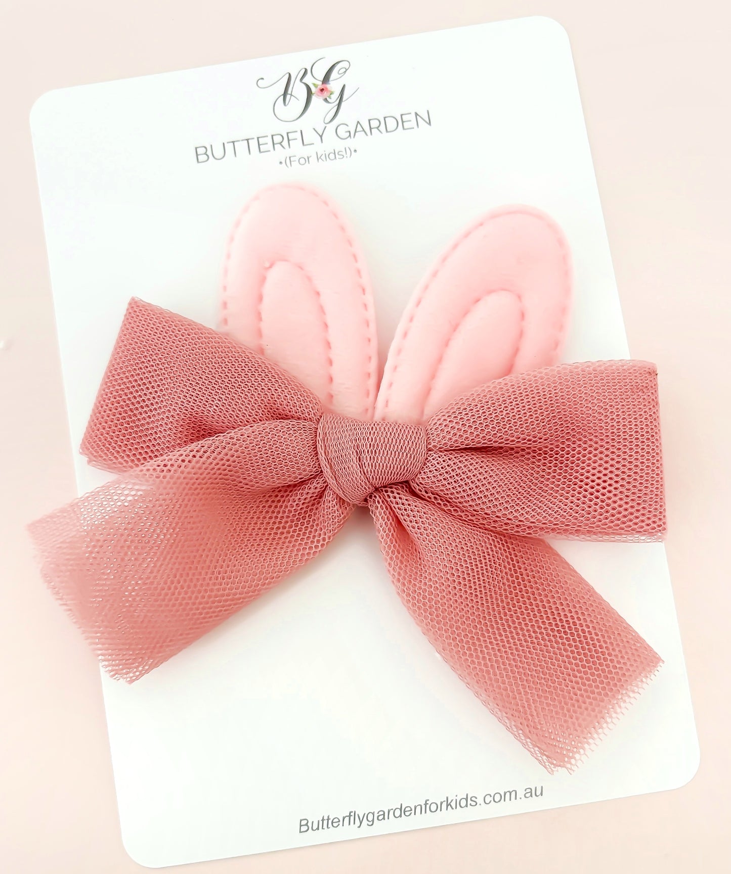 Blush Bunny -limited edition medium size tulle bow!