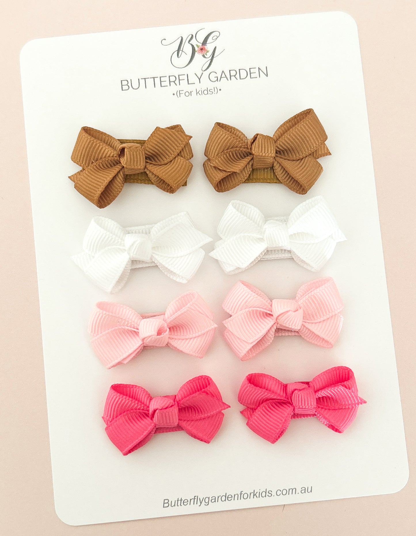 Dainty Bows Twinset baby nonslip clips Essentials pack - Pinks