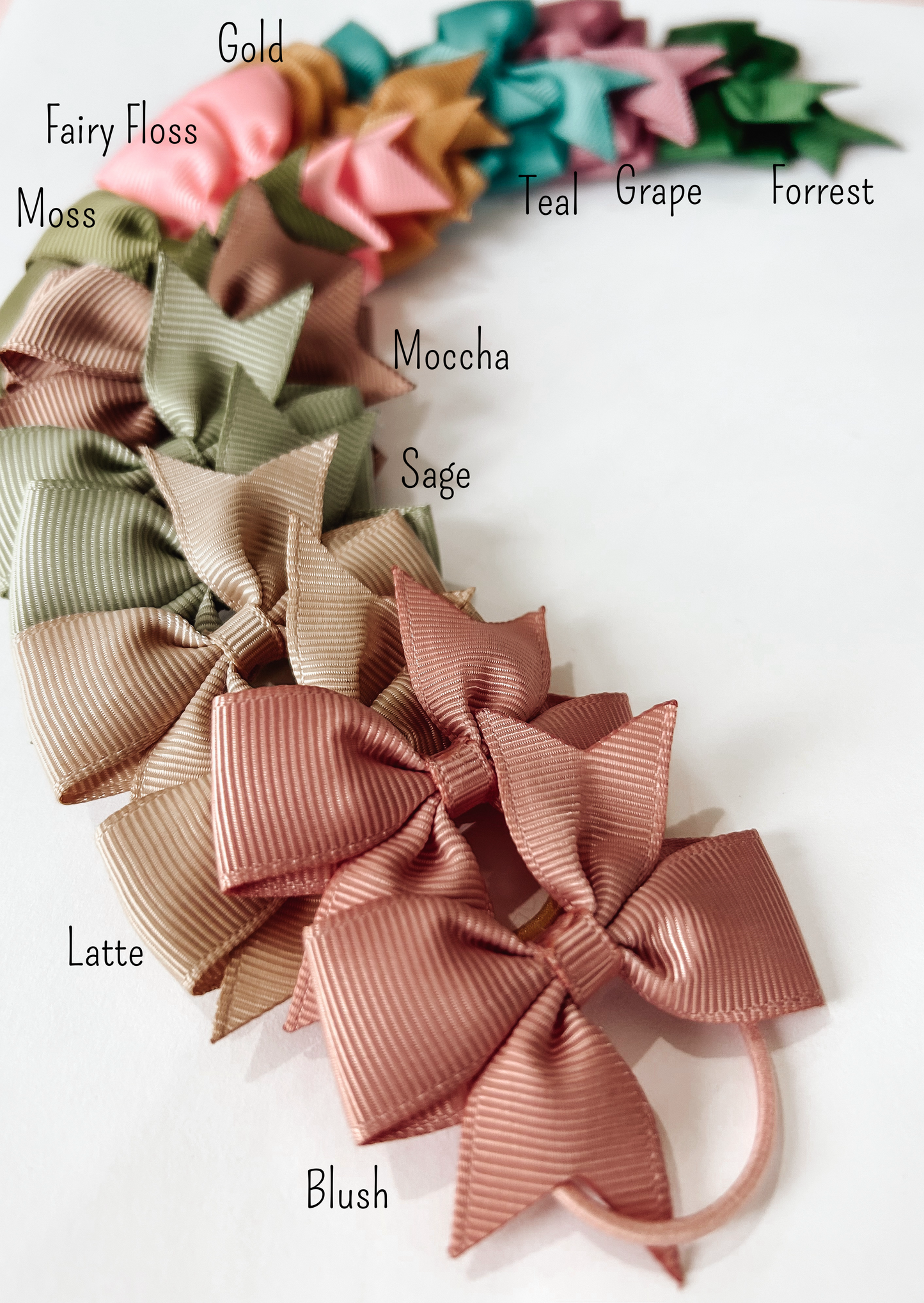 Mini Grace Bow Ponytail Pairs 25 colours- 7 new colours!