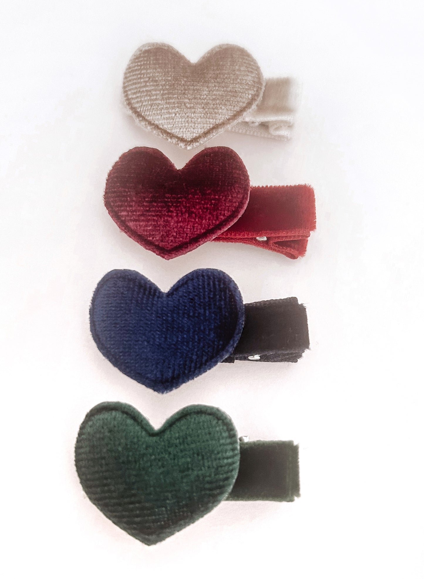 Velvet Heart fringe clips- 8 colours to choose from