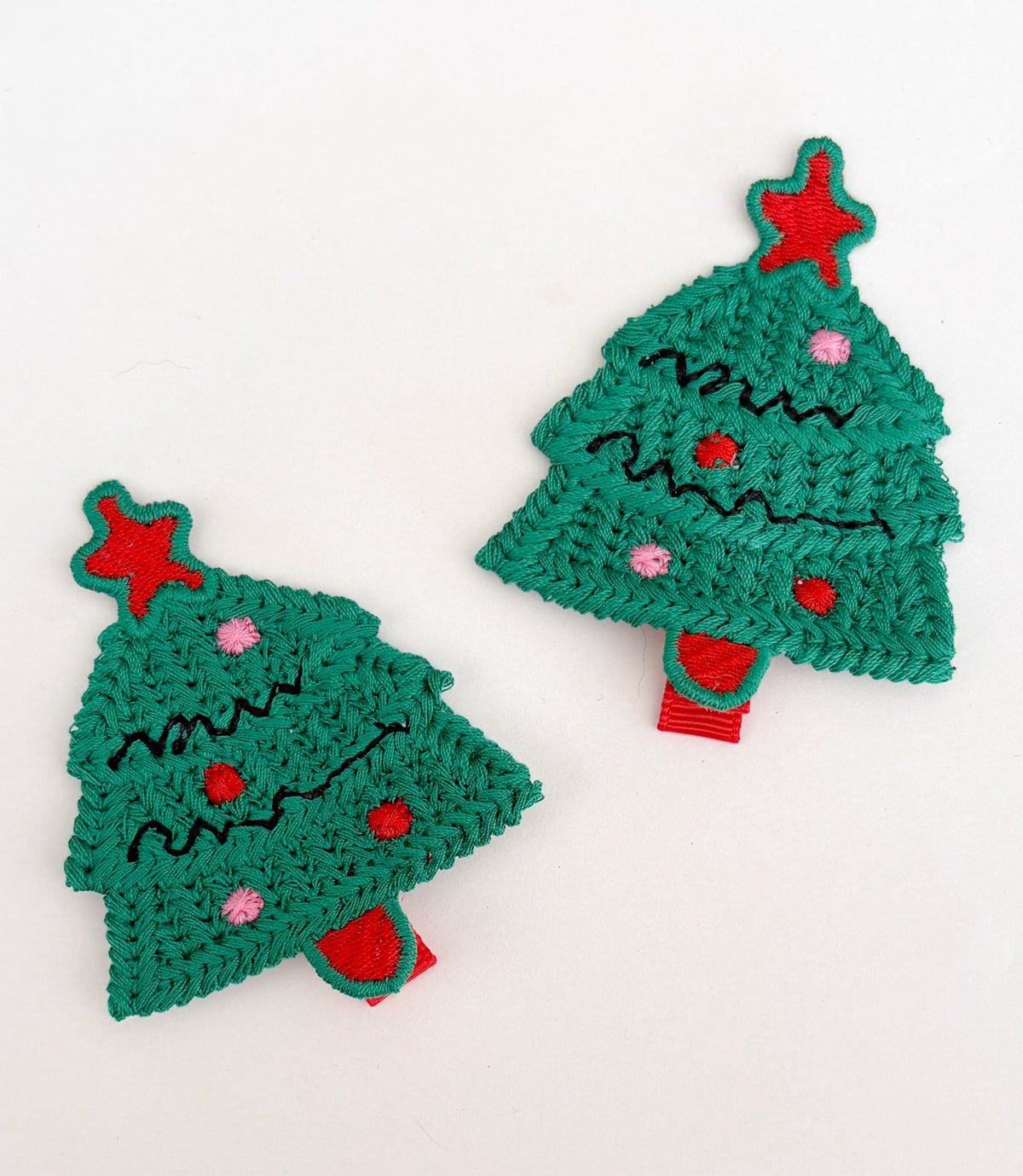 Embroidered Christmas Tree - Single nonslip clip