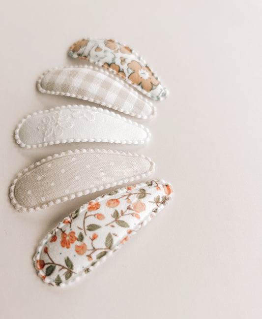 Ariel fabric snap clip set