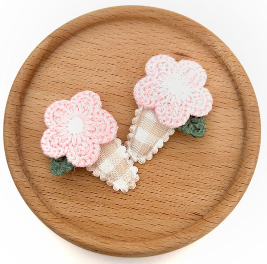 Cottage Blooms baby nonslip clips - Marshmallow
