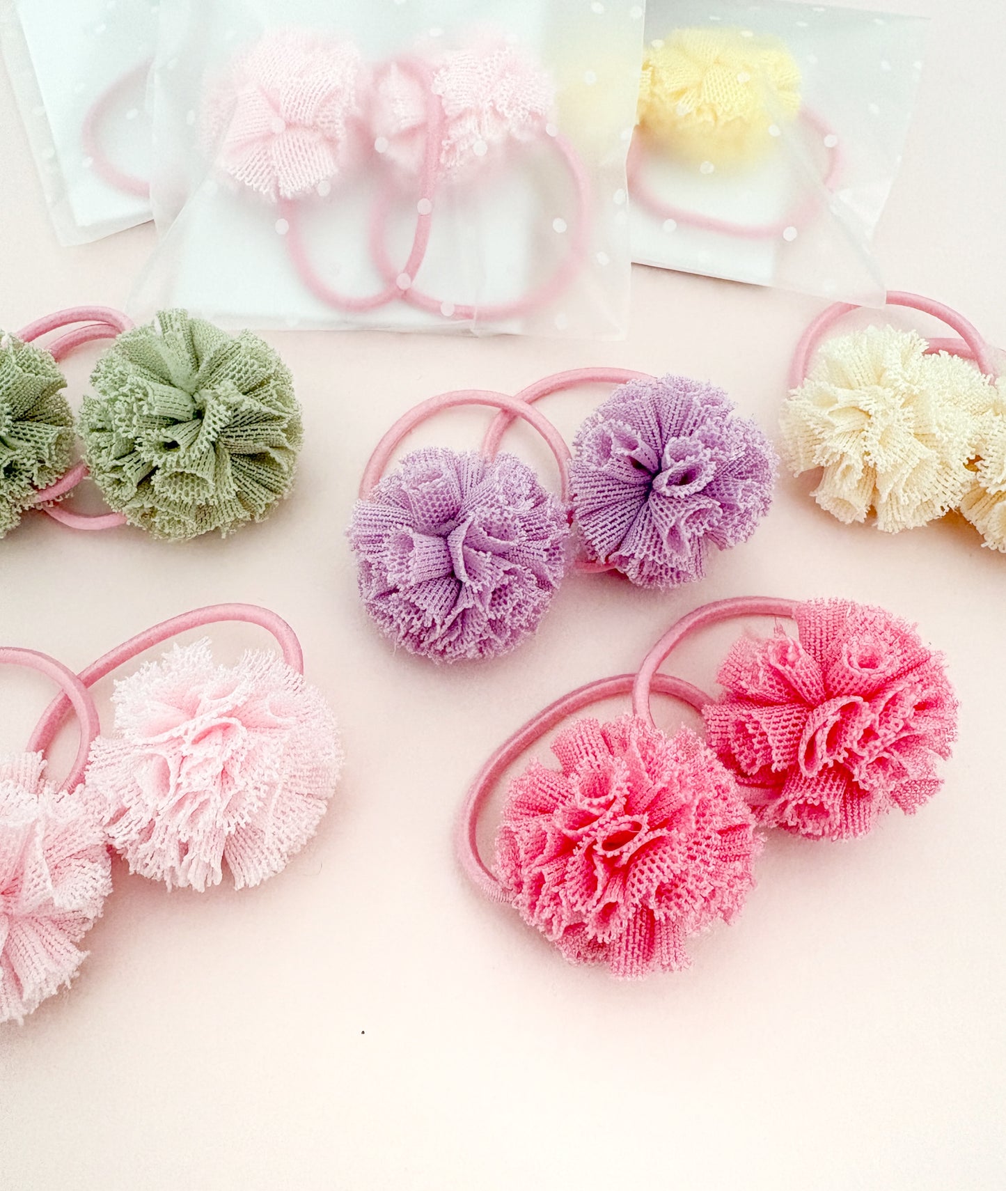 New! FairyFloss hair tie pairs- 5 colours to choose from