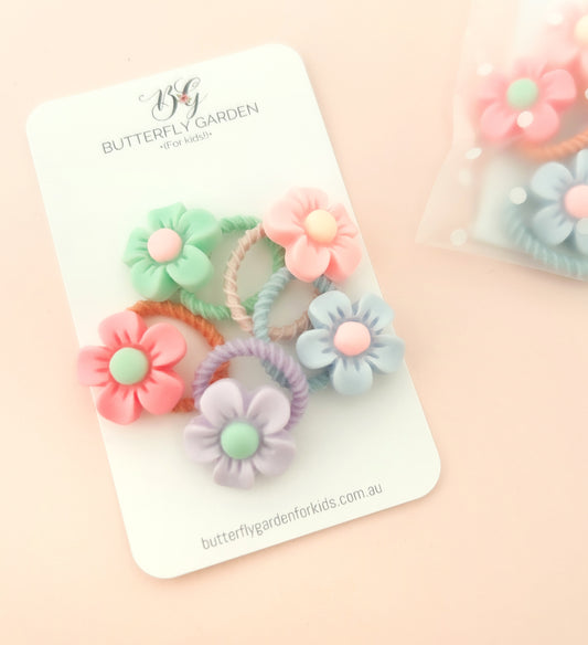 Mini hair tie set - Cozy Blooms