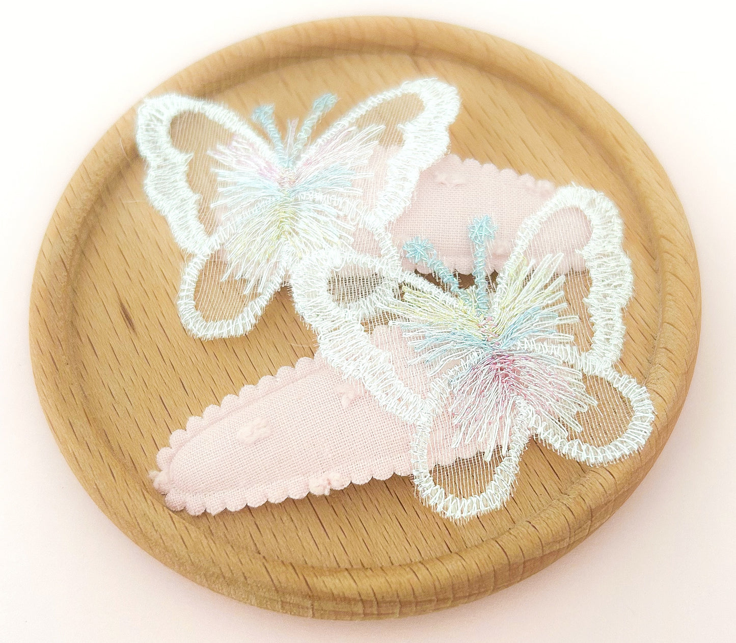 Shimmer Butterfly fabric snap clip duo