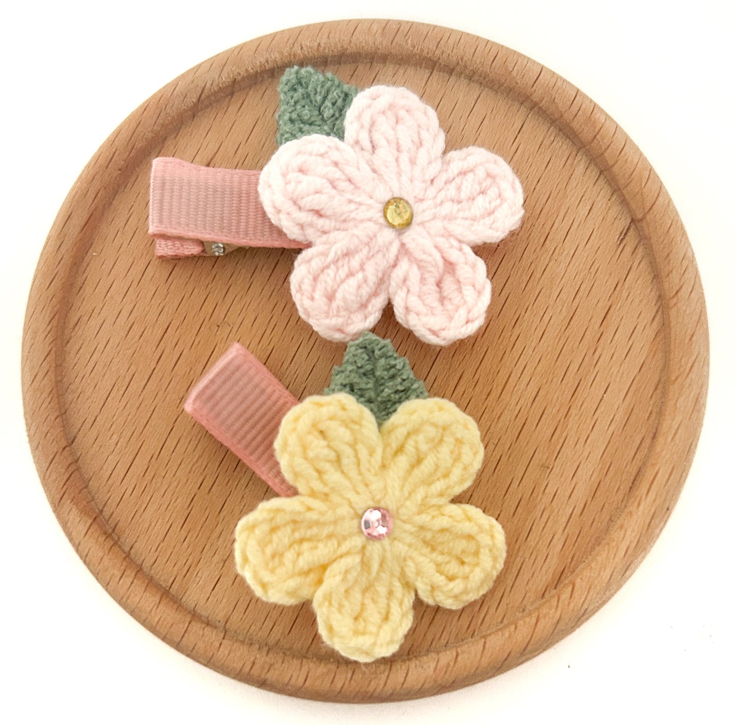 Coral Blossoms Fringe clip duo