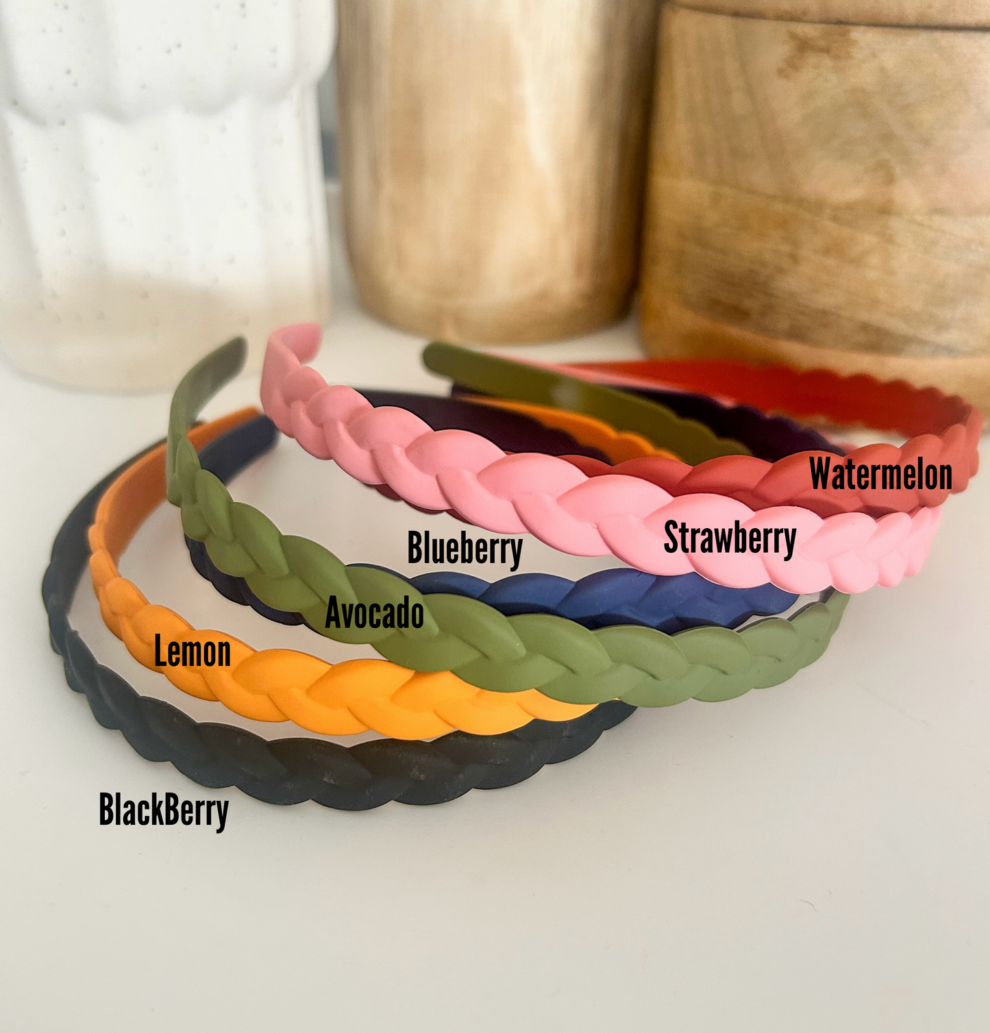 Braided headbands, Summer Fruits collection- 6 colours to choose from