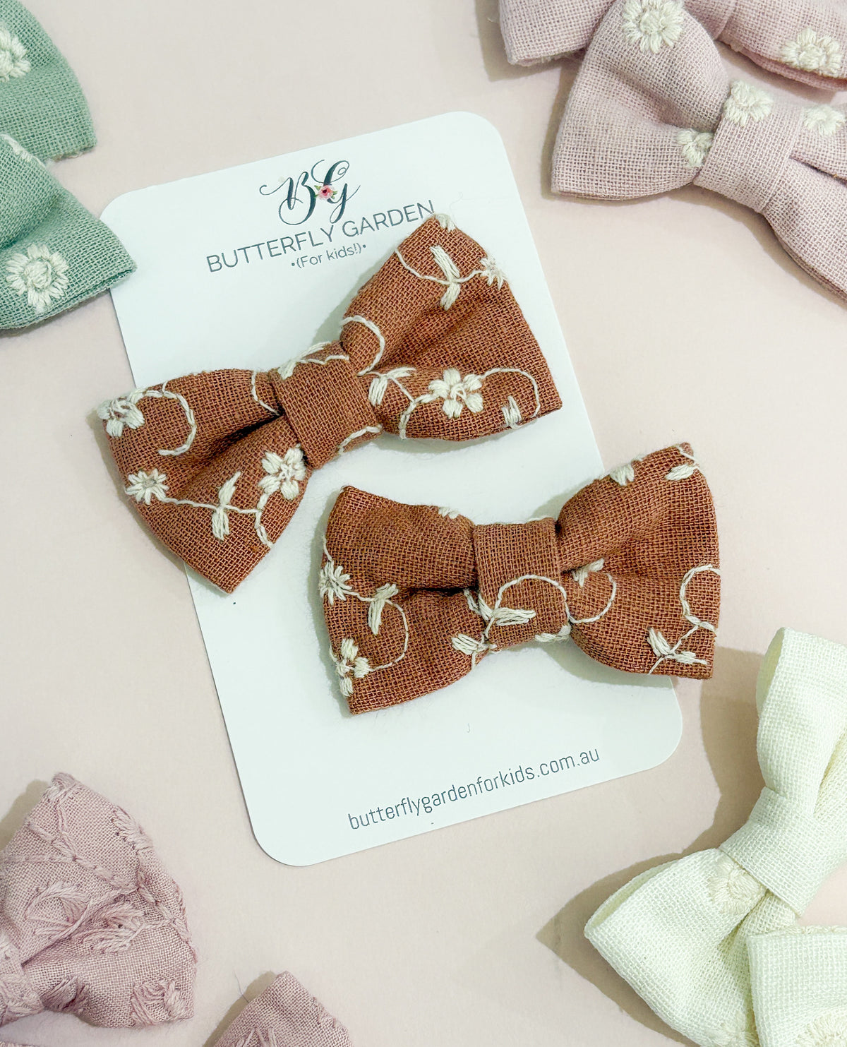 Cammie Bow pairs - Clips or Hair Ties, 5 colours to choose from!