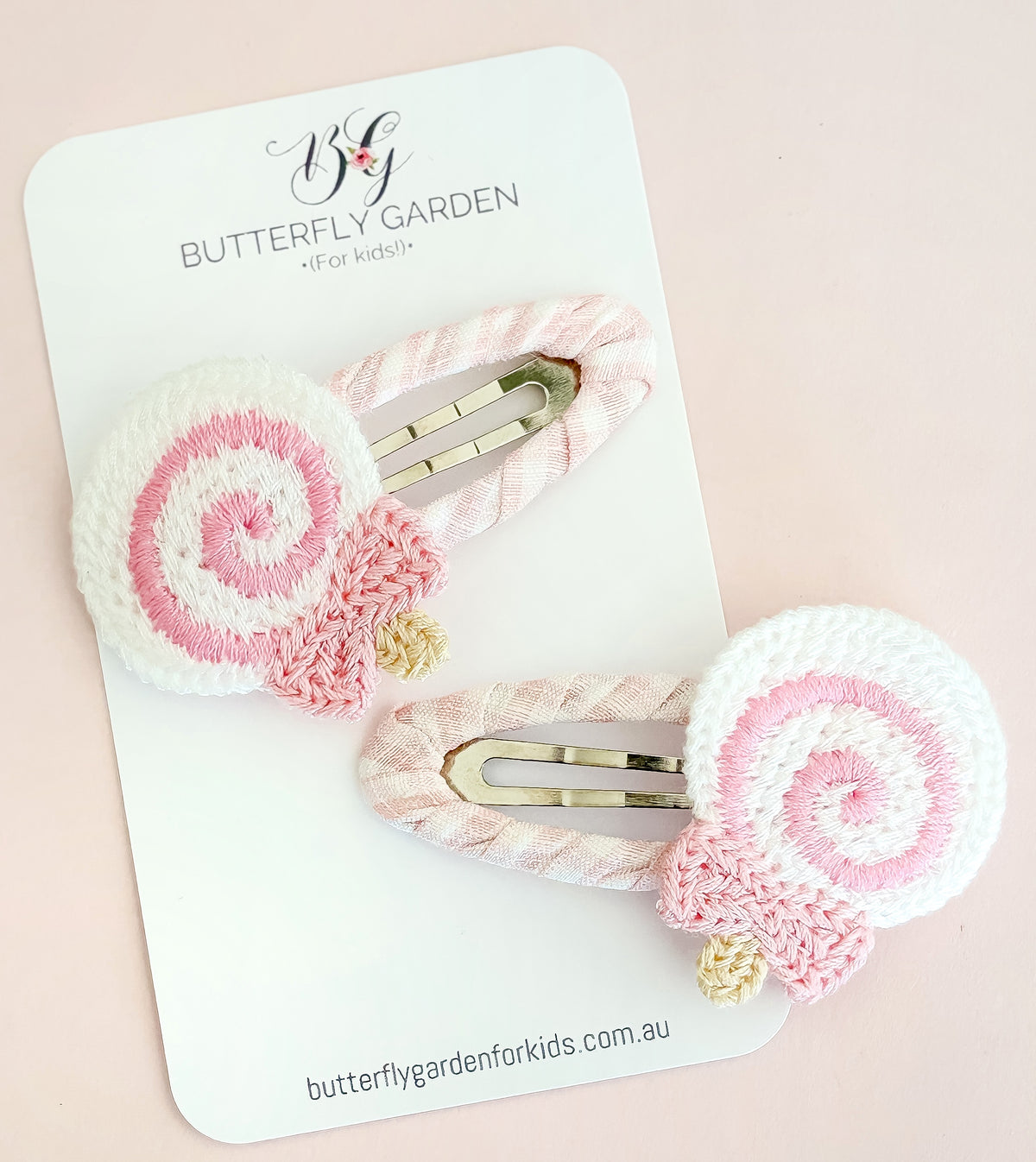 Lollipop Swirl Fringe Clip duo