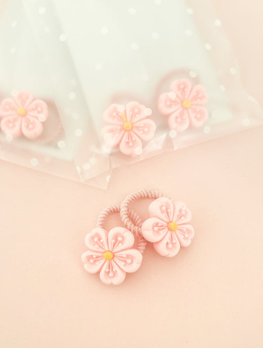 Mini hair tie set - Peach Blooms