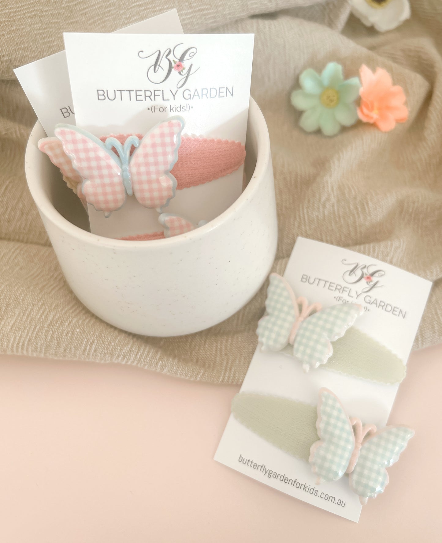 Thea Butterfly Fringe hair clip duo