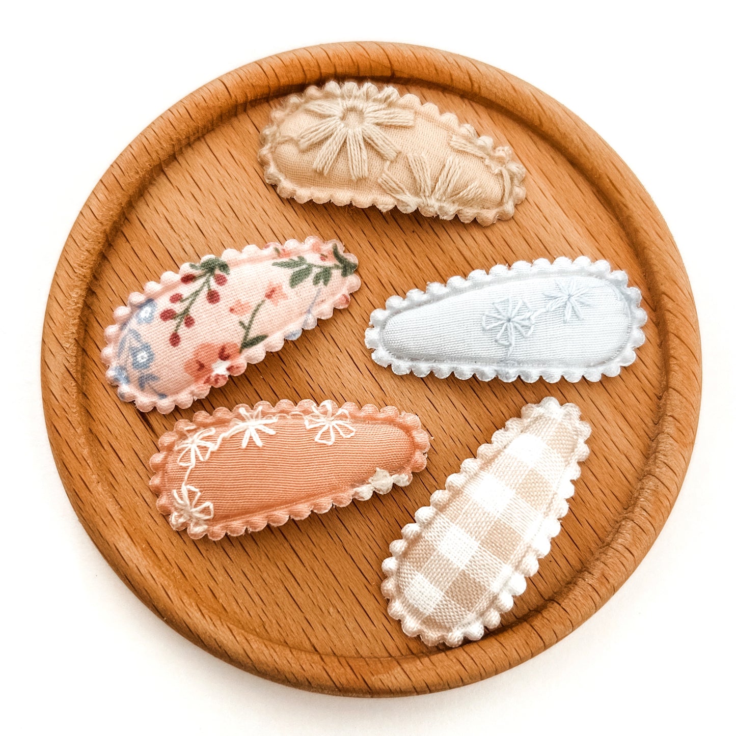 Latte Embroidery Mini Cotton Snaps