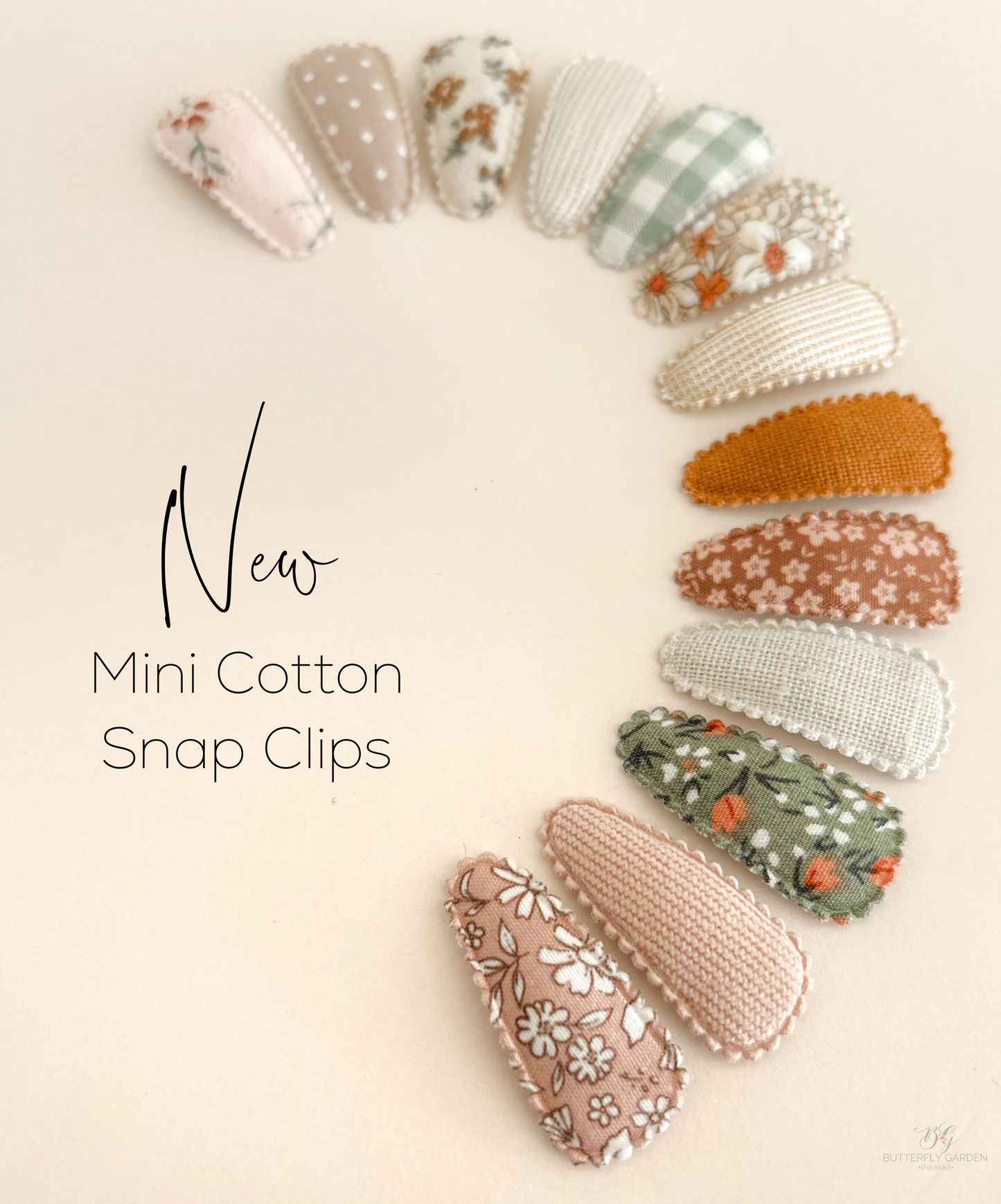 Moody Peach Embroidery Mini Cotton Snaps