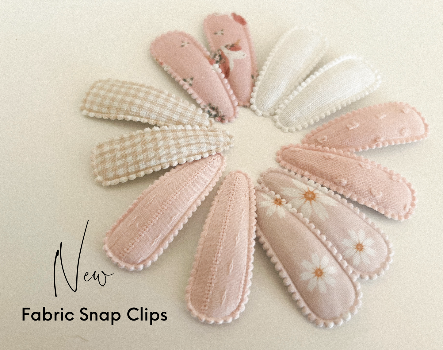 Fairytale fabric snap clip duo