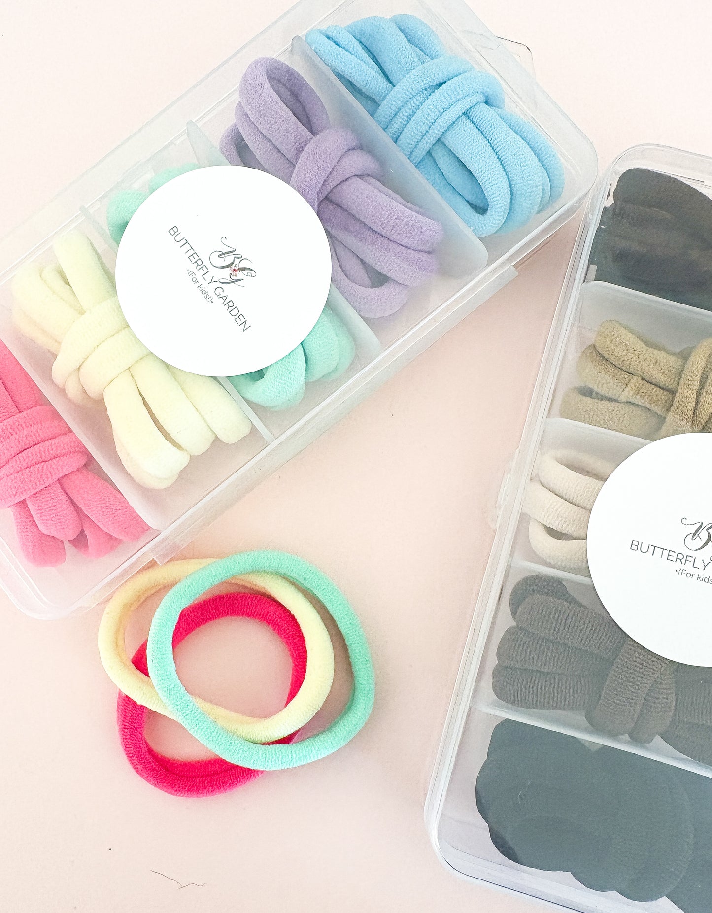 Mega Hair Tie Kit - 25 medium super soft hair ties, 2 colour options