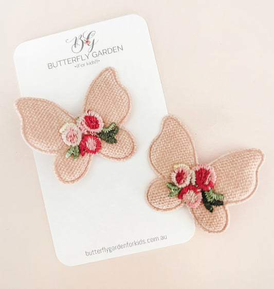 Floral Butterflies baby nonslip clip pair