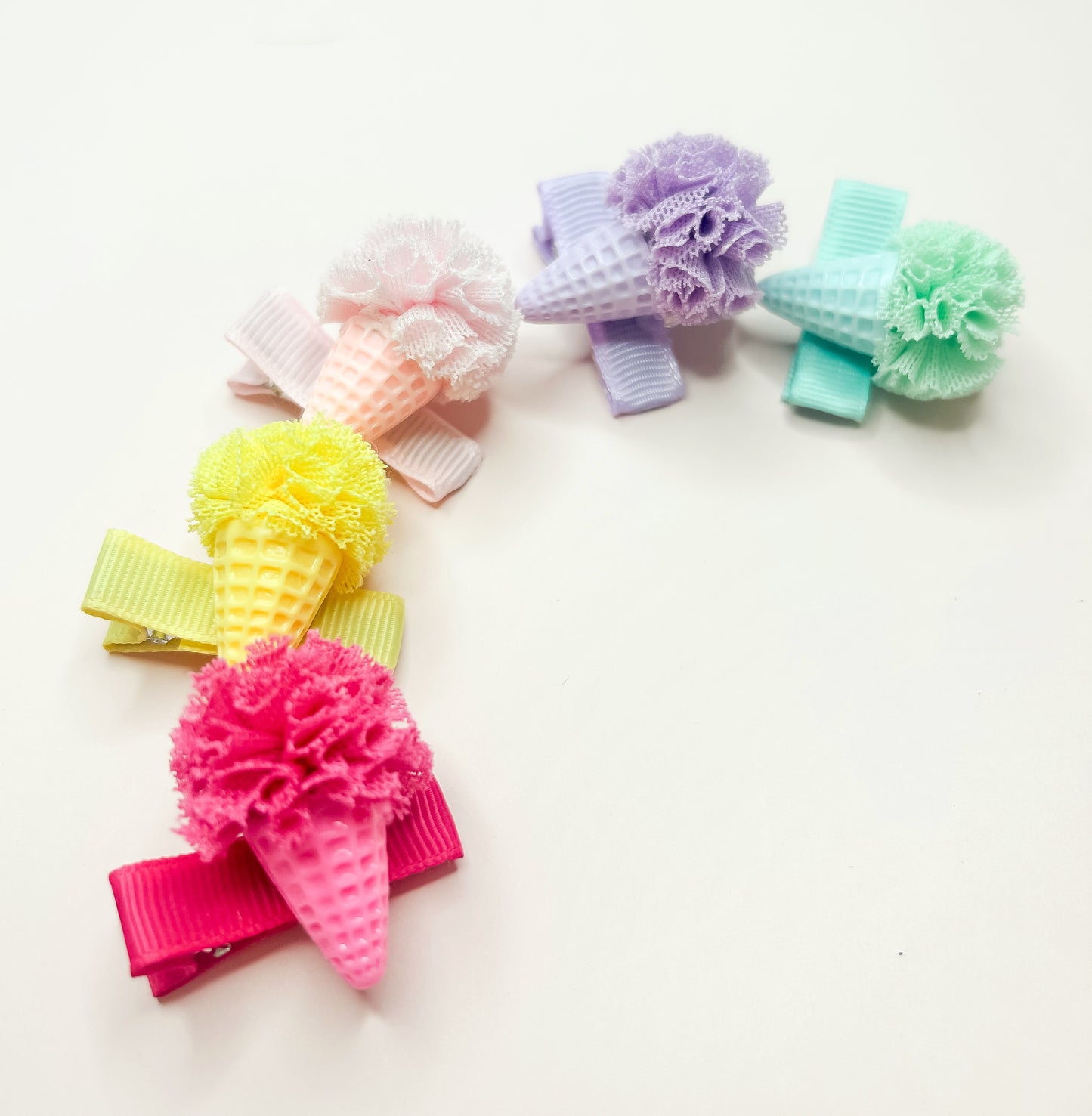 Candy Scoops PomPom Fringe Clips - 5 colours to choose from!