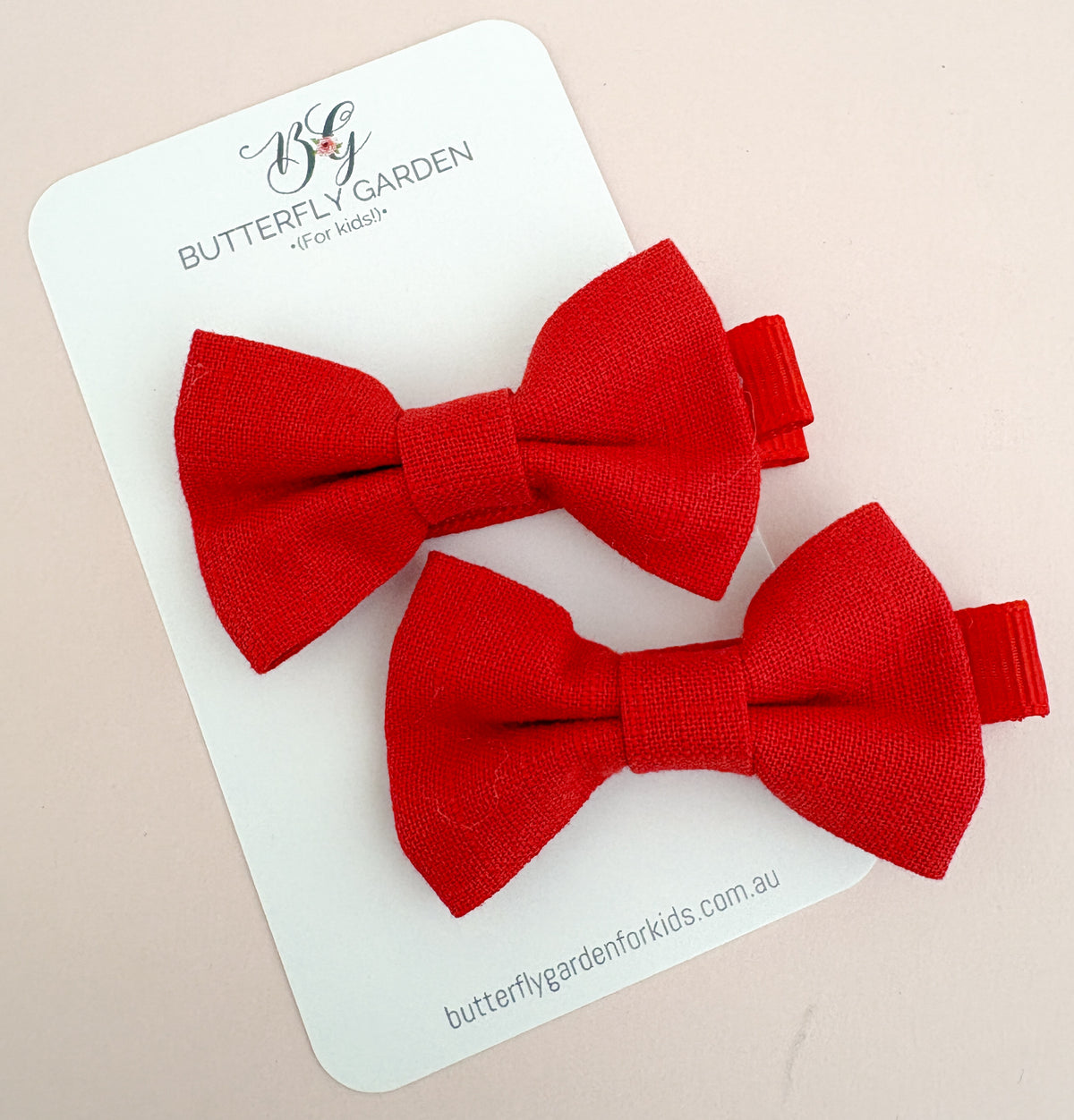 Fairytale Bows pigtail pair clips - Ruby Red Slippers