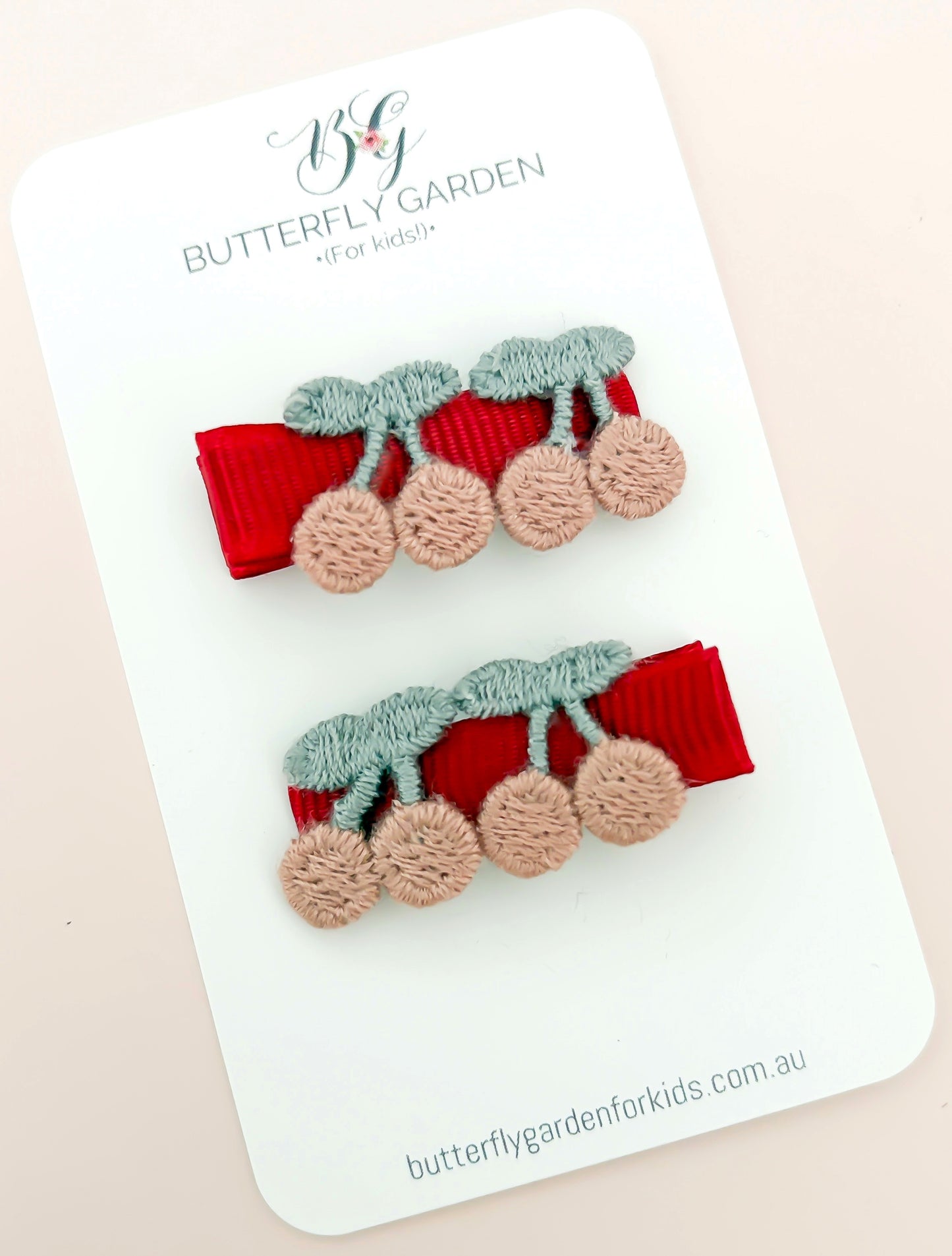 Cherry Cheer fringe clips