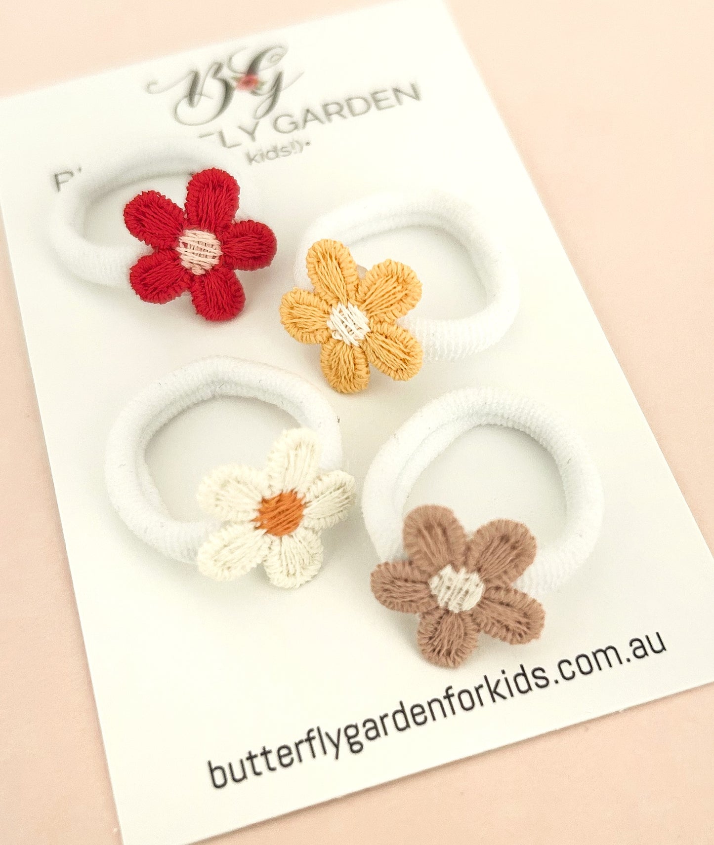 Petite hair tie set - 4 tiny blooms