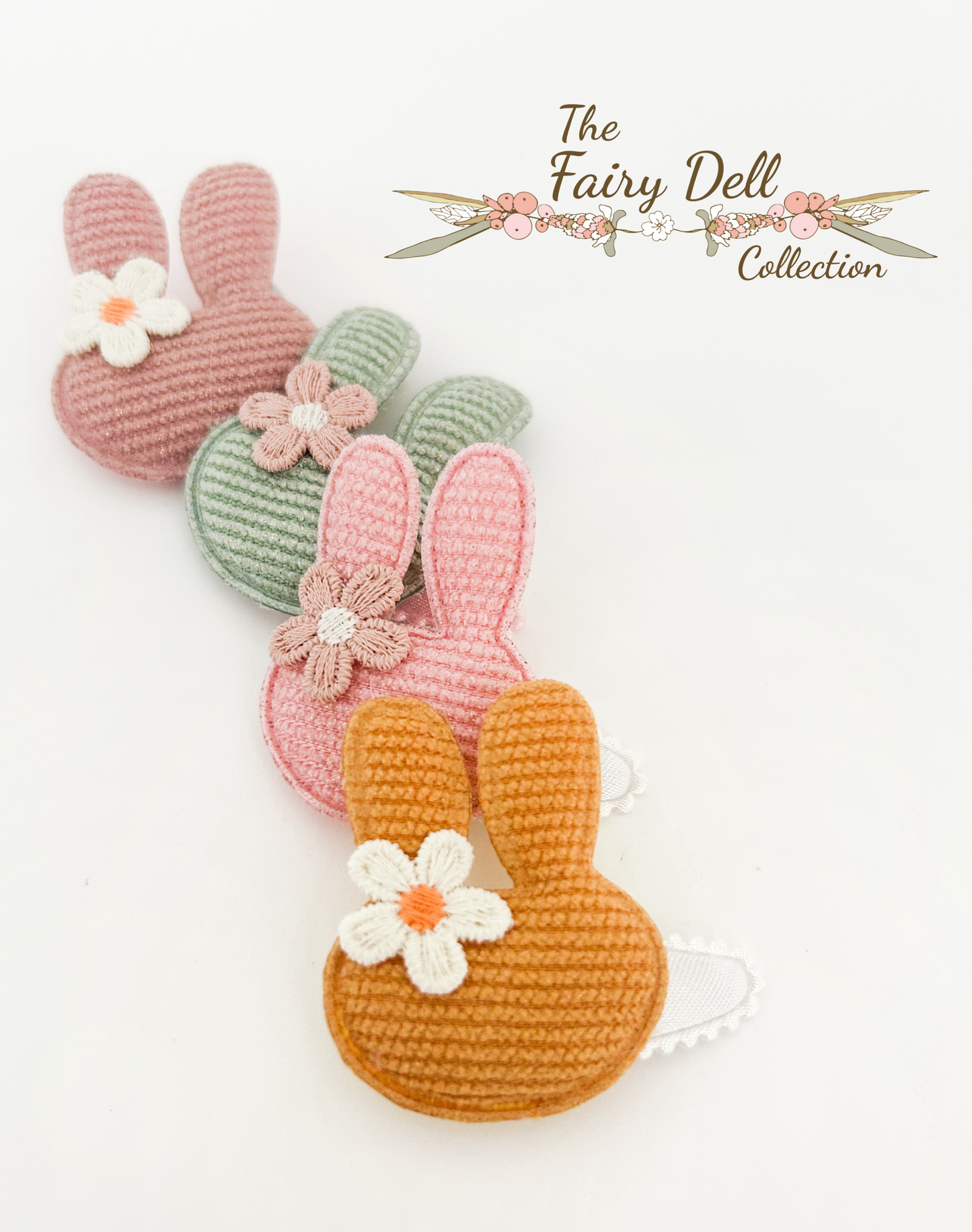 Floral Bunny hair clip- 4 colours to choose from!