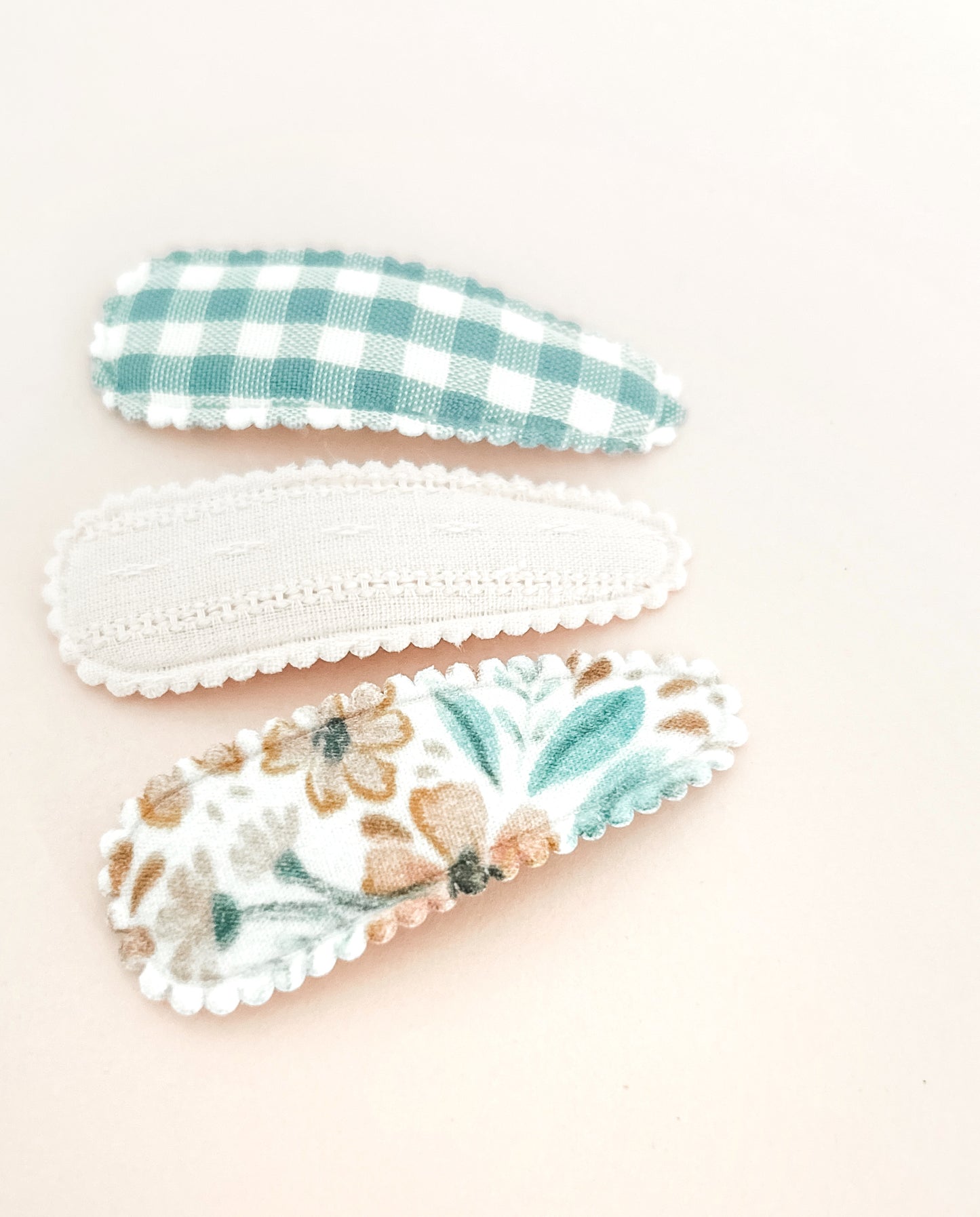 Sophia fabric snap clip trio