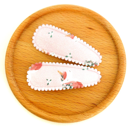 Fairytale fabric snap clip duo