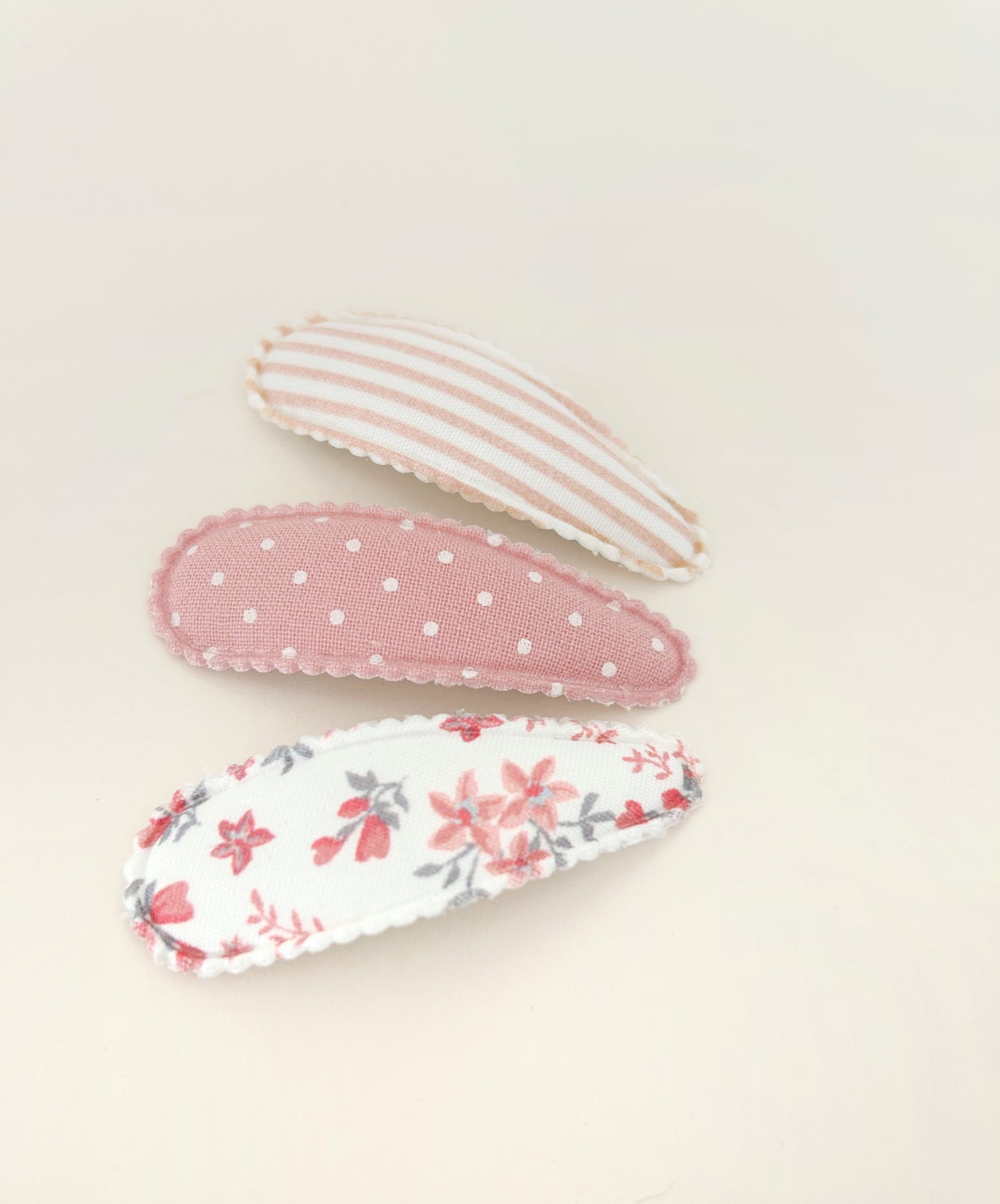 Ivy fabric snap clip trio