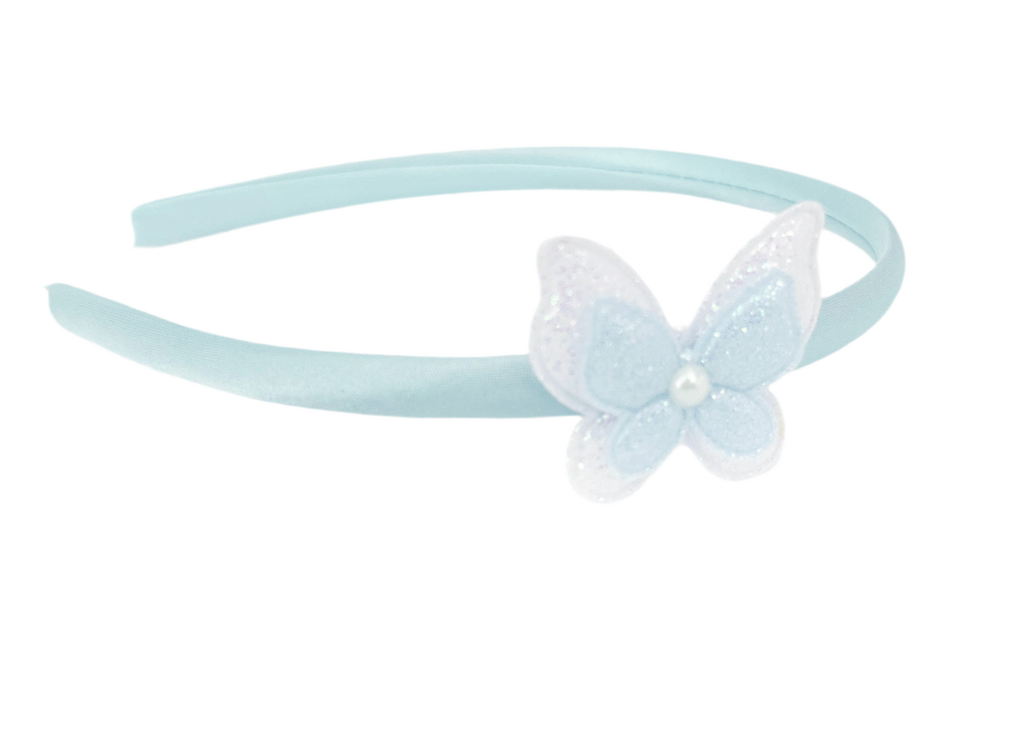Skye Blue Butterfly solid headband