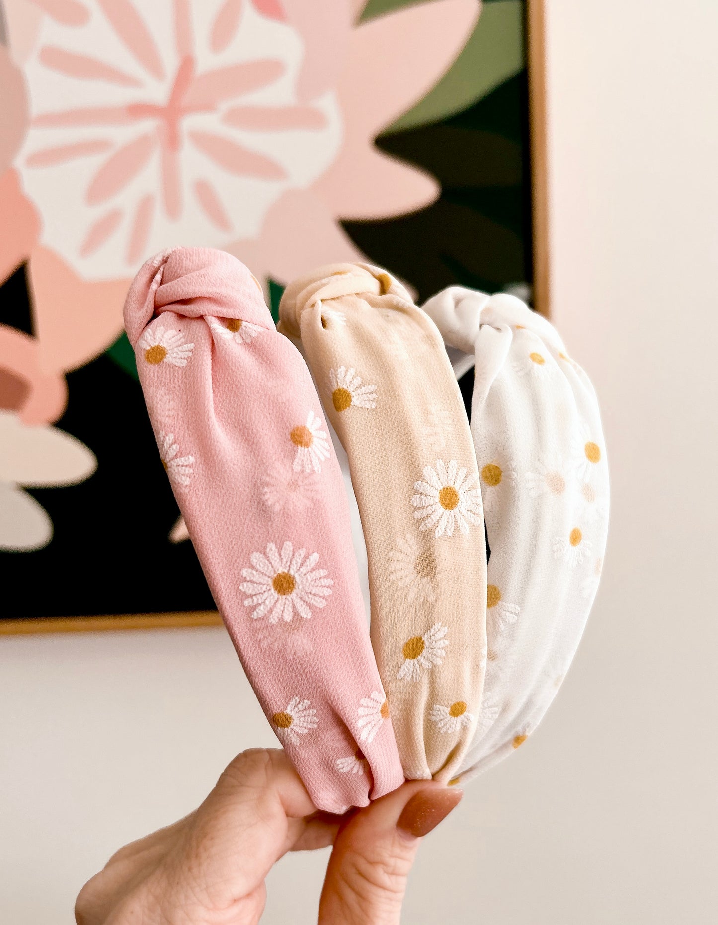 Daisy knot wide solid headbands- 3 colours to choose from