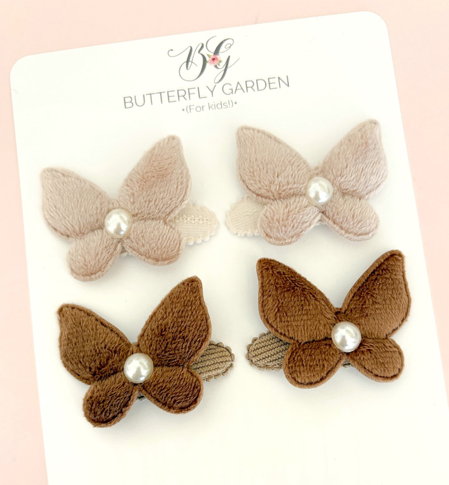 Velvet Butterflies baby nonslip clips- pair or set of 4.