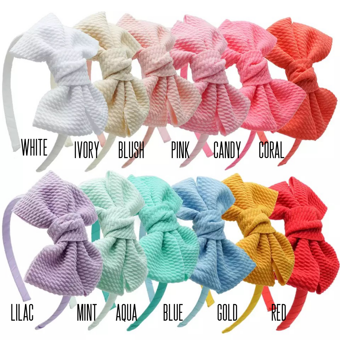Alice solid headband & bow - 12 colours