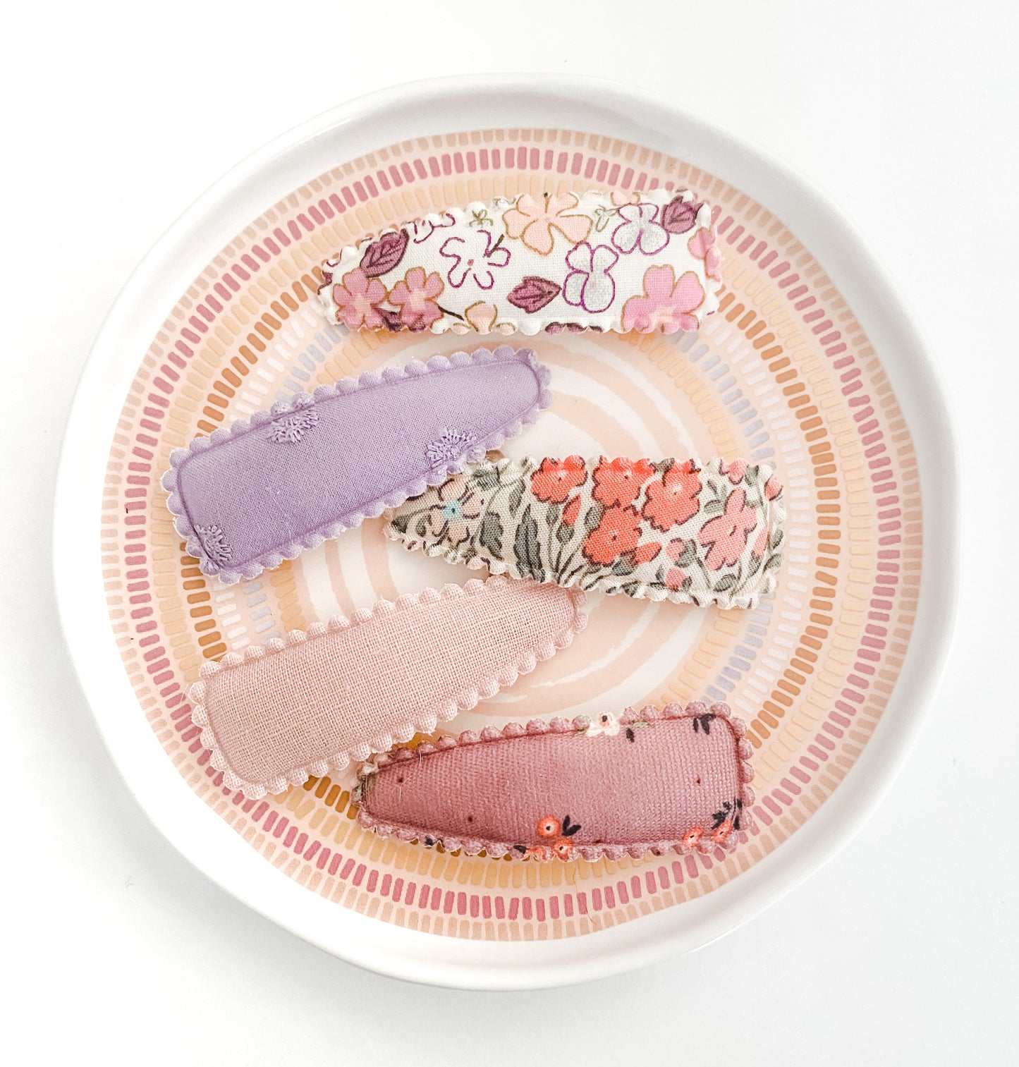 Jasmine fabric snap clip set
