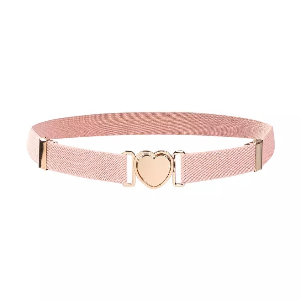Elastic fabric adjustable belt- Heart buckle- 3 colours