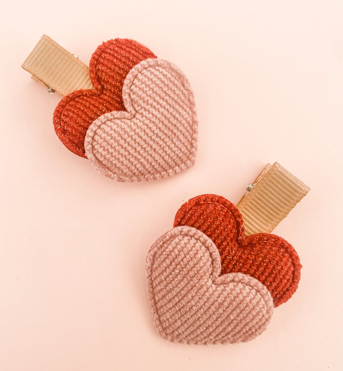 Two of hearts hair clips