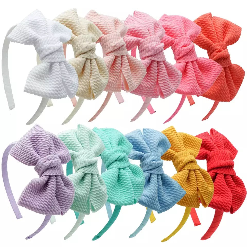 Alice solid headband & bow - 12 colours