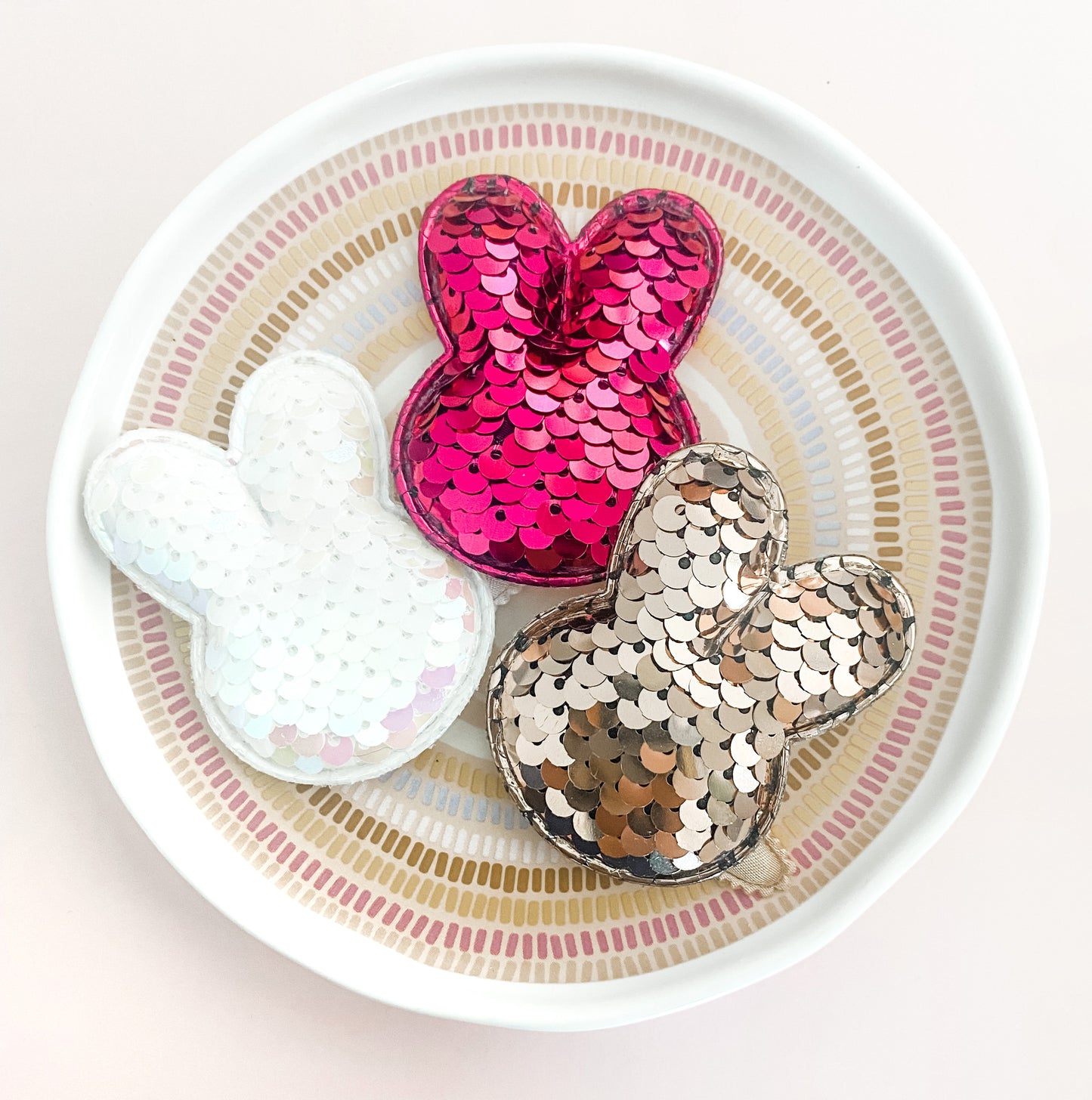 Sequin Bunny baby nonslip clip - 3 colours to choose from