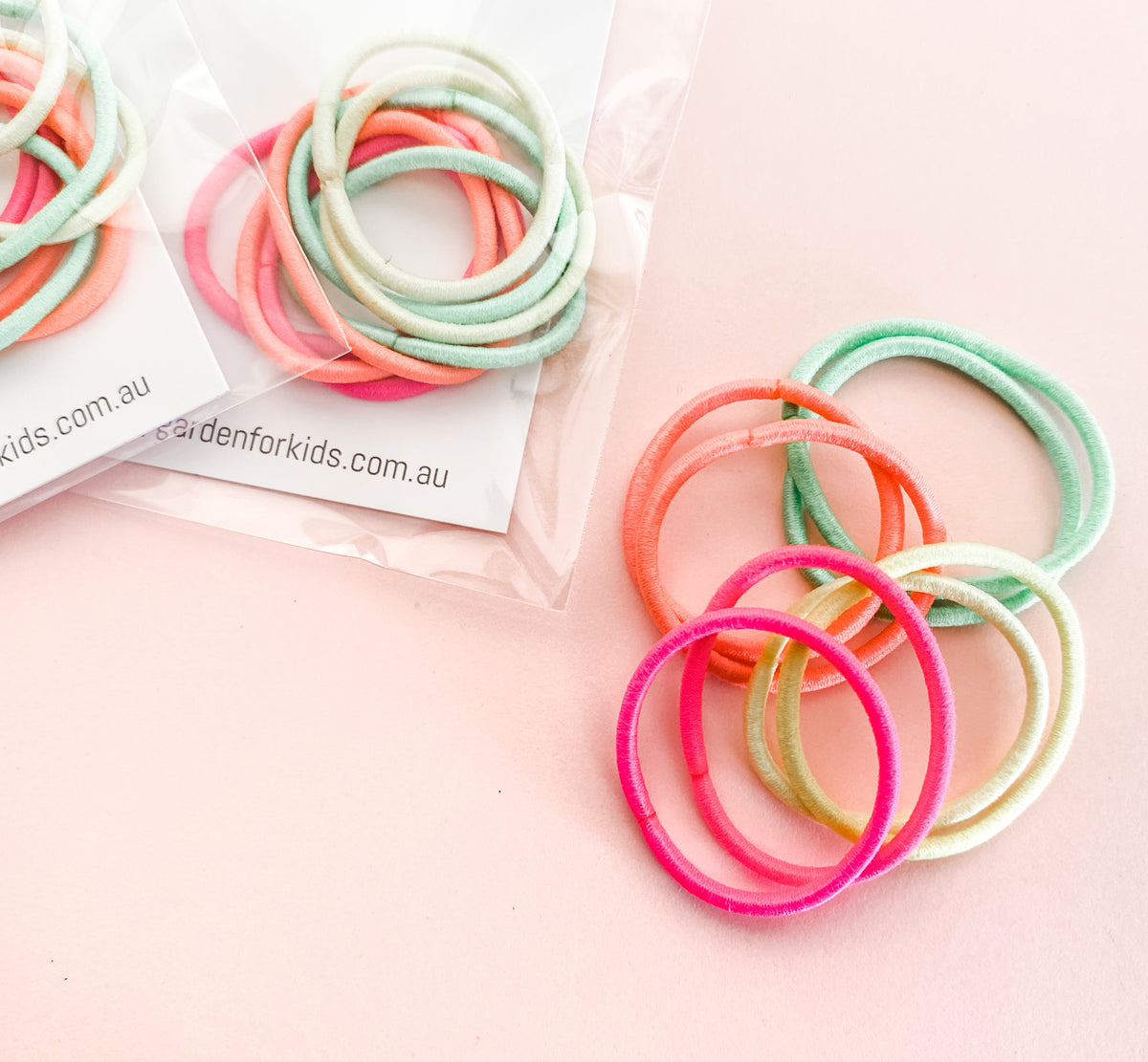 Bright Vibes mini hair ties set of 6 Butterfly Garden (for kids!)